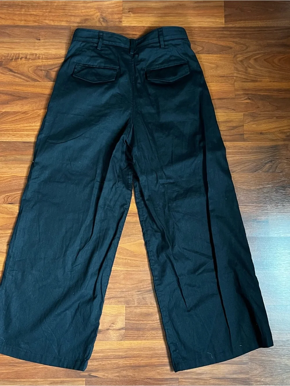 Banana Republic Black Linen Blend Wide-Leg Pants
